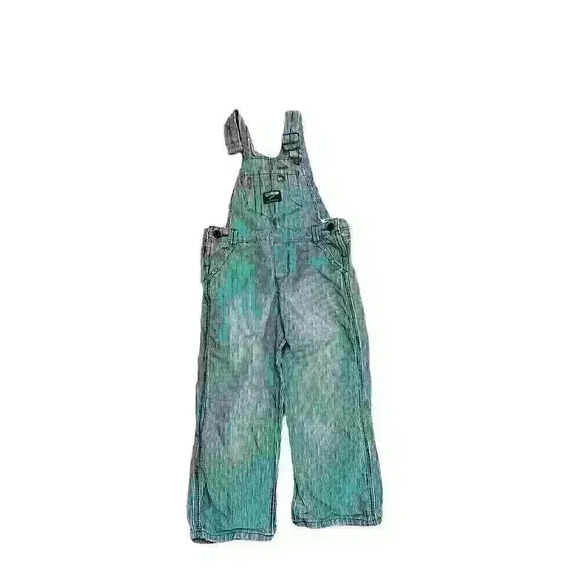 Vintage Osh Kosh B'gosh Vestbak Blue And White Striped Overalls Size 18 Mos - Picture 1 of 7